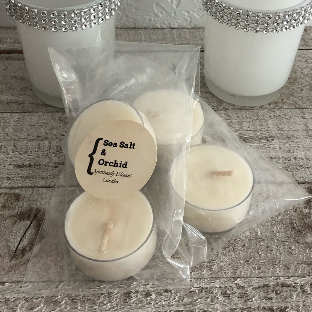 Sea 🌊 Salt 🧂 & Orchid Soy Tealights | 4 Pack